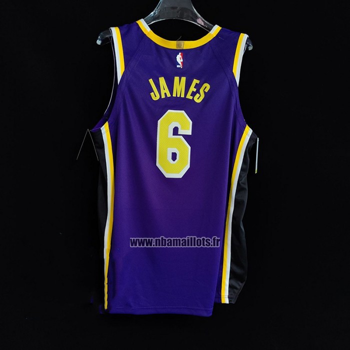 Maillot Los Angeles Lakers LeBron James NO 6 Statement Authentique Volet